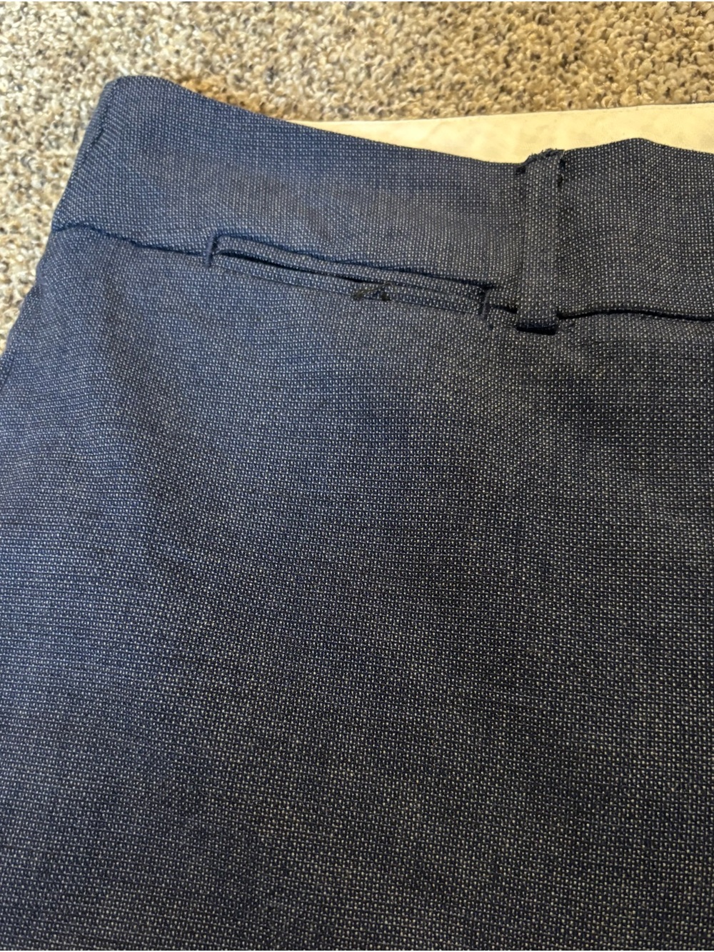 LOFT Navy Flare Wide-Leg Dress Pants - Picture 5 of 8